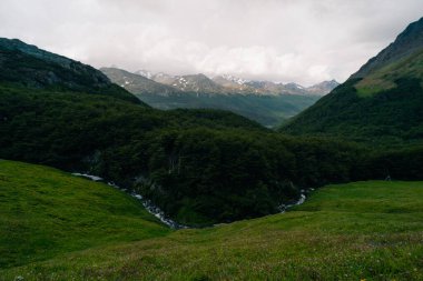 Patagonya, Tierra del Fuego 'daki Cerro Guanaco' ya yürüyüş. Yüksek kalite fotoğraf