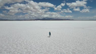 Salinas Grandes 'in hava manzarası, Jujuy, Arjantin - 2 Mart 2024
