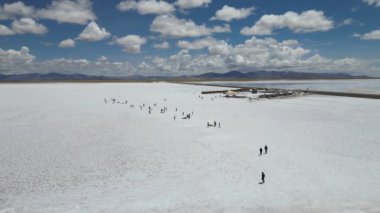 Salinas Grandes 'in hava manzarası, Jujuy, Arjantin - 2 Mart 2024