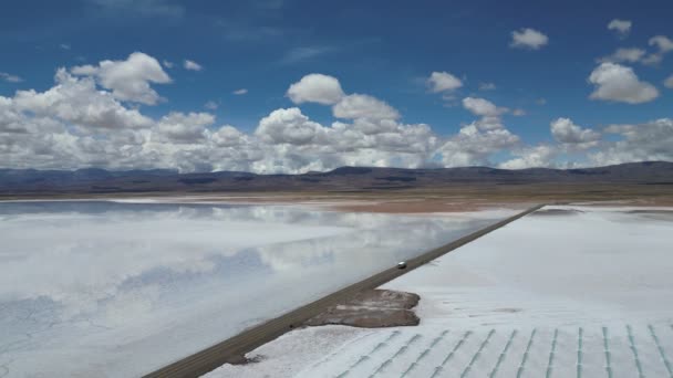Flygfoto Över Salinas Grandes Jujuy Argentina Mars 2024 — Stockvideo