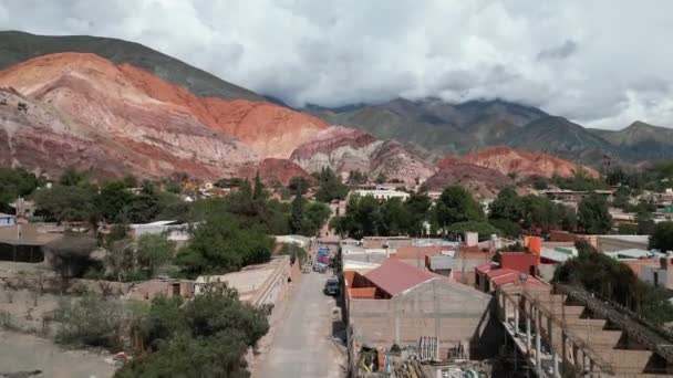 Város Tartomány Természetes Valamint Jujuy Argentínában Dél Amerika Purmamarca — Stock videók