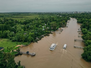 Tigre, Buenos Aires, Arjantin için helikopterden hava görüntüsü. Yüksek kalite fotoğraf