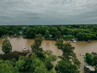 Tigre, Buenos Aires, Arjantin için helikopterden hava görüntüsü. Yüksek kalite fotoğraf