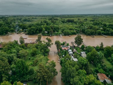 Tigre, Buenos Aires, Arjantin için helikopterden hava görüntüsü. Yüksek kalite fotoğraf