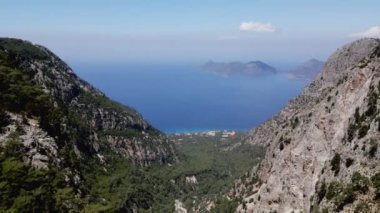 Türkiye 'nin Fethiye ilçesinde Kelebek Vadisi görüşü. 