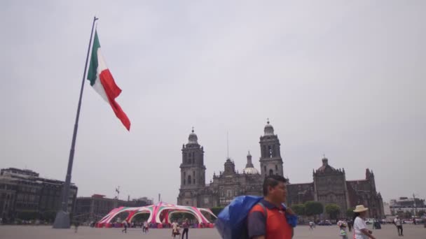 ゾッカロ大聖堂のパノラマビュー メキシコシティ メキシコ 2023年5月2日 — ストック動画
