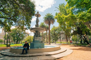 Salta, Arjantin. 6 Şubat 2024 Salta, Arjantin 'deki Plaza de Armas Meydanı. Yüksek kalite fotoğraf