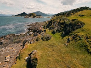 Arjantin, Tierra del Fuego Ulusal Parkı 'ndaki Lapataia körfezi. Yüksek kalite fotoğraf