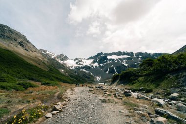Ushuaia, Arjantin 'in Savaş Buzulu manzarası. Yüksek kalite fotoğraf