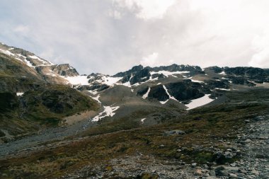 Ushuaia, Arjantin 'in Savaş Buzulu manzarası. Yüksek kalite fotoğraf