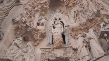 Barselona, İspanya - 6 Nisan 2024 Sagrada Familia Katedrali. Yüksek kalite 4k görüntü