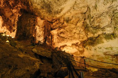  Grotta di Nettuno, Capo Caccia, Alghero, Sardinya, İtalya. Yüksek kalite fotoğraf