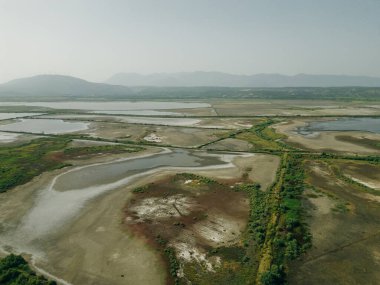 Montenegro - Aerial view at a portion of the Nature Park Solana Ulcinj. High quality photo clipart