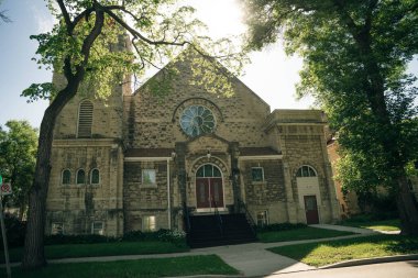 Şehir merkezi Winnipeg, Manitoba, Kanada - 20 Temmuz 2024. Yüksek kalite fotoğraf