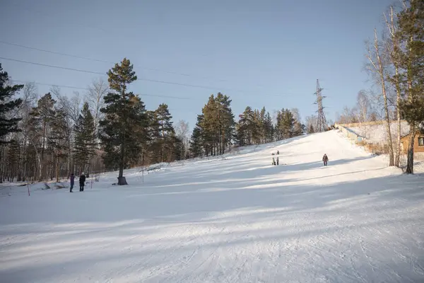 Krasnoyarsk, Sütunlar Ulusal Parkı 'nın doğu girişi. Yüksek kalite fotoğraf