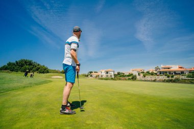 Portekiz 'in Obidos yakınlarındaki Praia dEl Rey plajında golf sahası. Yüksek kalite fotoğraf