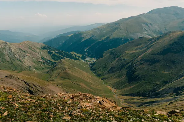 stock image Bastiments peak seen from Coll de la Marrana mountain pass in summer . High quality photo