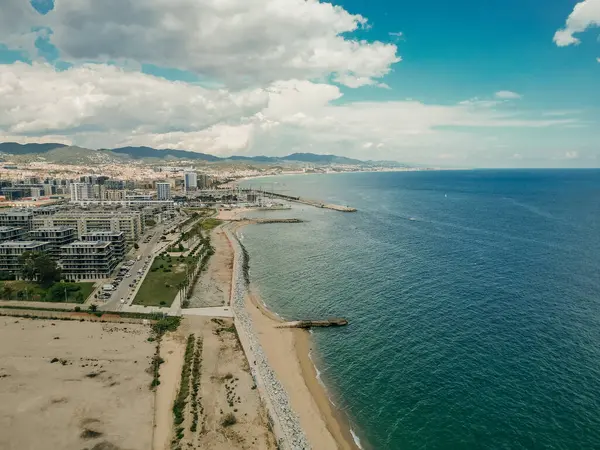 stock image aerial view of Les Tres Xemeneies in barcelona, spain. High quality photo