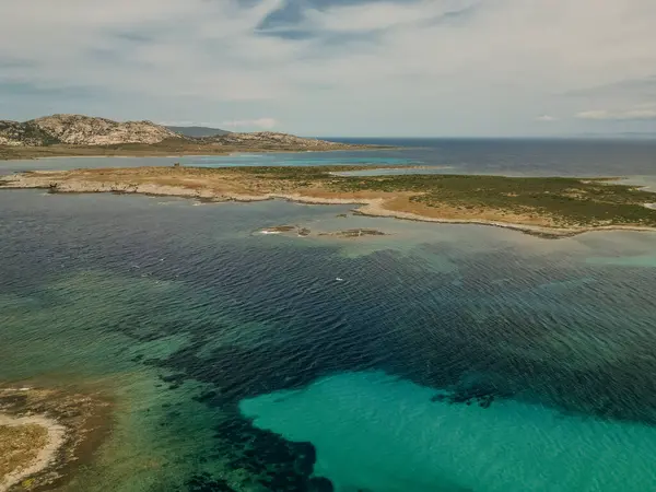 stock image Aerial View of Spaggia La Pelosa Near Stintino, Sardegna. High quality photo