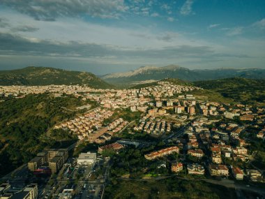 Aerial view of Nuoro, Province of Nuoro, Italy. High quality photo clipart