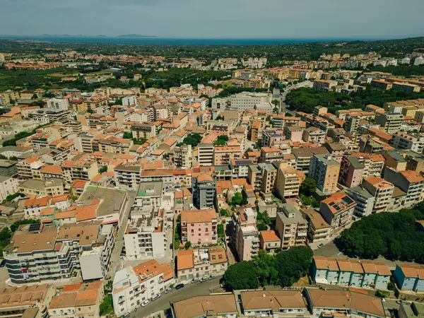 stock image Aerial Drone Footage View of Sassari Sardegna Italy. High quality photo