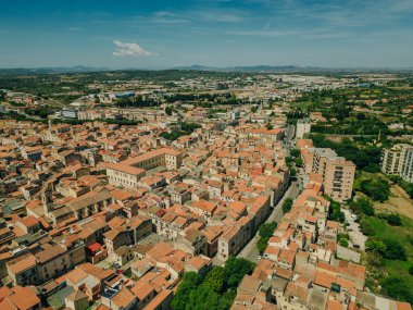 Sassari Sardegna İtalya Hava Aracı Görüntüsü. Yüksek kalite fotoğraf
