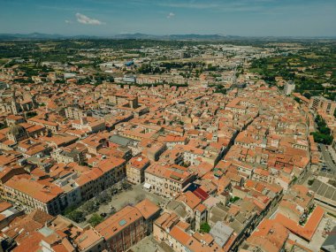 Sassari Sardegna İtalya Hava Aracı Görüntüsü. Yüksek kalite fotoğraf