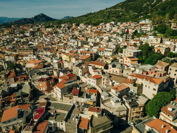 stock image Aerial view of Dorgali, Nuoro, Sardinia, Italy. High quality photo