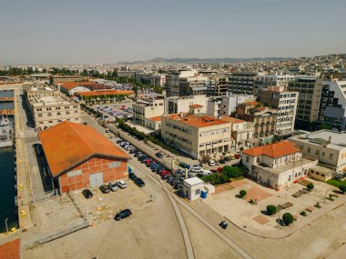 Selanik, Yunanistan. Şehrin merkezi kısmının panoraması. Yaz, Hava Manzarası. Yüksek kalite fotoğraf