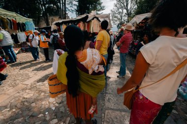 San Cristobal de las Casas, Chiapas, Meksika - 2 Nisan 2024 Sokak manzarası. Yüksek kalite fotoğraf