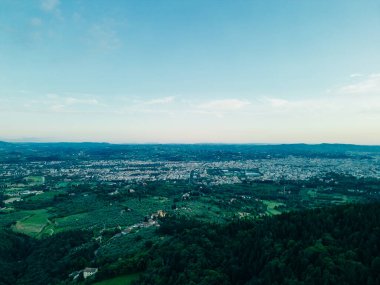 Aerial view of Santa Maria del Fiore cathedral in Florence downtown, Tuscany, Italy. High quality photo