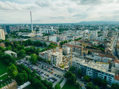 Zagreb 'in başkenti Hırvatistan' da hava manzarası. Yüksek kalite fotoğraf