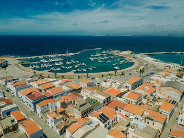 aerial view of Calasetta Beach Town, Sardinia. High quality photo clipart