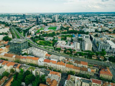 Zagreb 'in başkenti Hırvatistan' da hava manzarası. Yüksek kalite fotoğraf