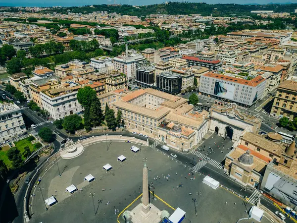 stock image Fly above Terrazzo del Pinkie and Piazza del Popolo. Rome, Italy. High quality photo