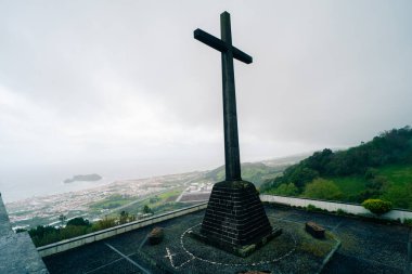 Nossa Sinyora da Paz Kilisesi. Azores. Sao Miguel - 2 Mayıs 2024. Yüksek kalite fotoğraf