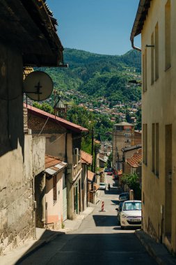 Eski kentin Bosna-Hersek 'teki Stari Grad Saraybosna manzarası. Yüksek kalite fotoğraf