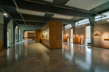 Figueira da Foz, Portekiz - 26 Mayıs 2024 Museu Belediyesi Santos Rocha 'ya giriş. Yüksek kalite fotoğraf
