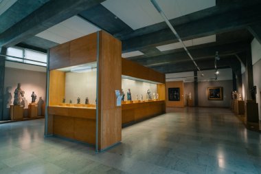 Figueira da Foz, Portekiz - 26 Mayıs 2024 Museu Belediyesi Santos Rocha 'ya giriş. Yüksek kalite fotoğraf