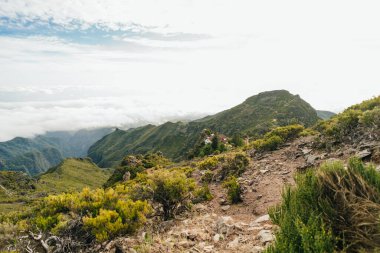 Madeira Pico Ruivo 'nun en yüksek zirvesi. Yüksek kalite fotoğraf