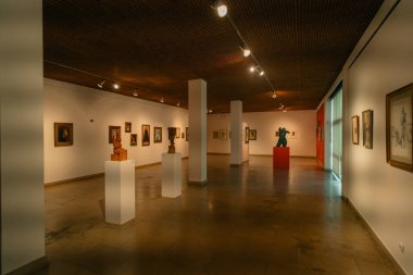 Figueira da Foz, Portekiz - 26 Mayıs 2024 Museu Belediyesi Santos Rocha 'ya giriş. Yüksek kalite fotoğraf