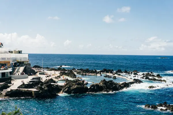 stock image view of Porto Moniz with volcanic lava swimming pools,Madeira. High quality photo