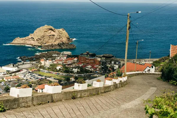 stock image view of Porto Moniz with volcanic lava swimming pools,Madeira. High quality photo