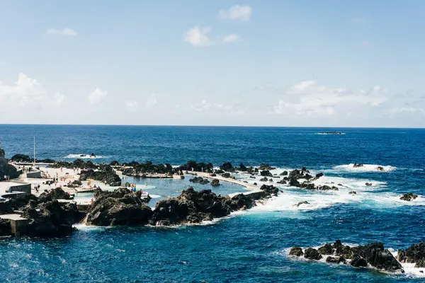 stock image view of Porto Moniz with volcanic lava swimming pools,Madeira. High quality photo