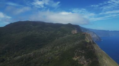 Cabo de Larano 'nun bakış açısı ve Vereda' nın Larano kıyı yürüyüşü yolu. Yüksek kalite 4k görüntü