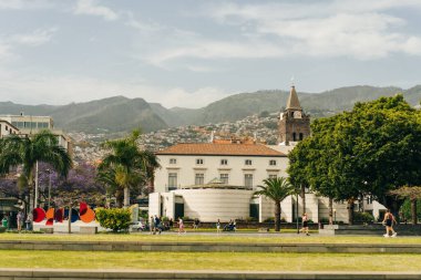Portekiz 'in Madeira adasındaki Funchal limanında yat marinası. Yüksek kalite fotoğraf
