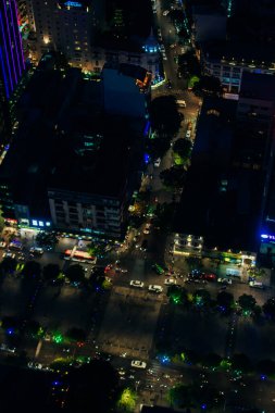 Hanoi ufuk çizgisi şehir manzarasının havadan görüntüsü. Yüksek kalite fotoğraf