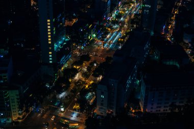 Hanoi ufuk çizgisi şehir manzarasının havadan görüntüsü. Yüksek kalite fotoğraf