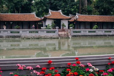 Hanoi, Vietnam 'daki Edebiyat Tapınağı Van Mieu. Yüksek kalite fotoğraf
