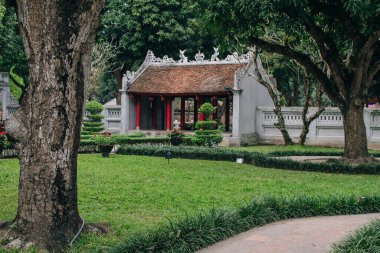 Hanoi, Vietnam 'daki Edebiyat Tapınağı Van Mieu. Yüksek kalite fotoğraf